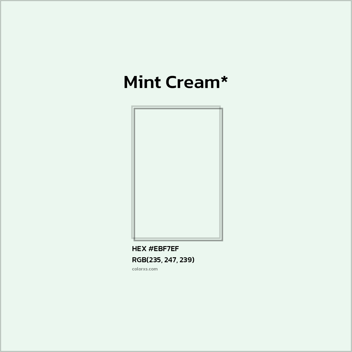 HEX #EBF7EF Color Name, Color Code, Palettes, Similar Paints, Images