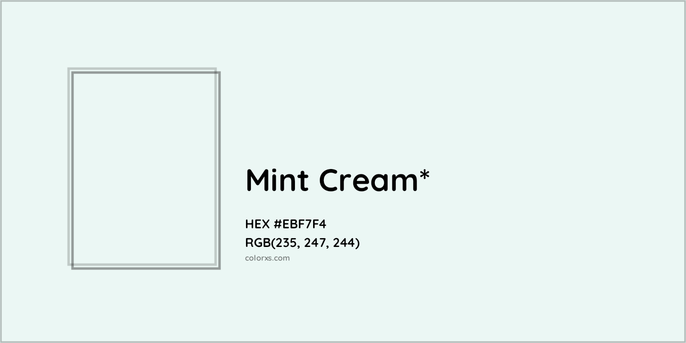 HEX #EBF7F4 Color Name, Color Code, Palettes, Similar Paints, Images