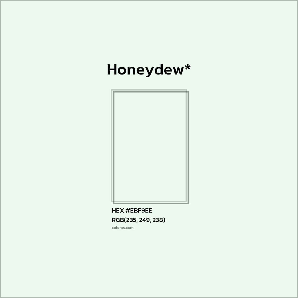 HEX #EBF9EE Color Name, Color Code, Palettes, Similar Paints, Images