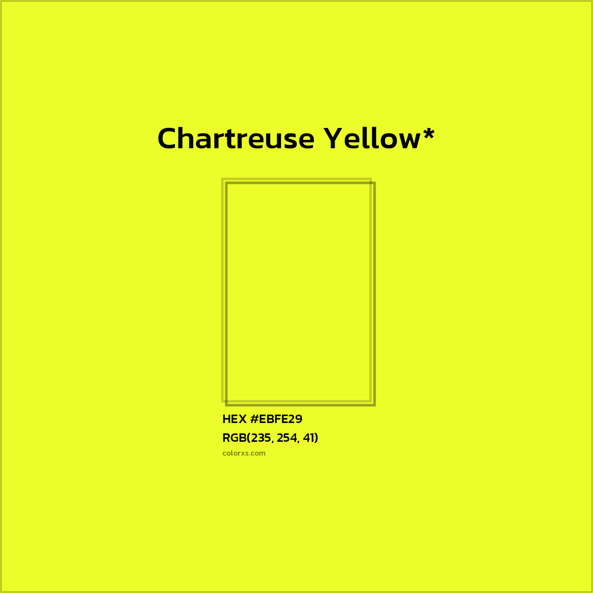 HEX #EBFE29 Color Name, Color Code, Palettes, Similar Paints, Images