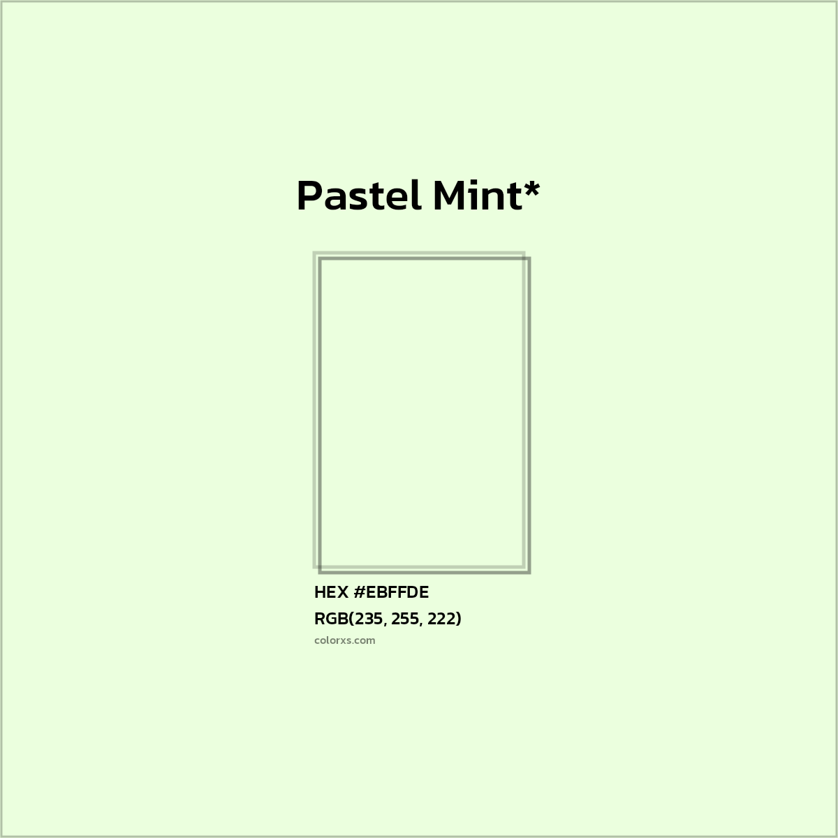 HEX #EBFFDE Color Name, Color Code, Palettes, Similar Paints, Images
