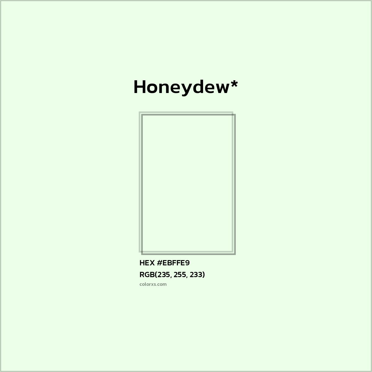 HEX #EBFFE9 Color Name, Color Code, Palettes, Similar Paints, Images