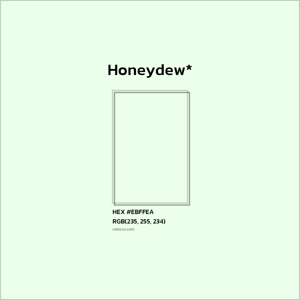 HEX #EBFFEA Color Name, Color Code, Palettes, Similar Paints, Images