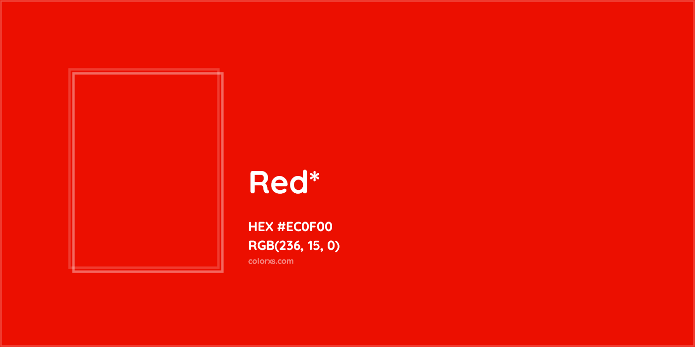 HEX #EC0F00 Color Name, Color Code, Palettes, Similar Paints, Images