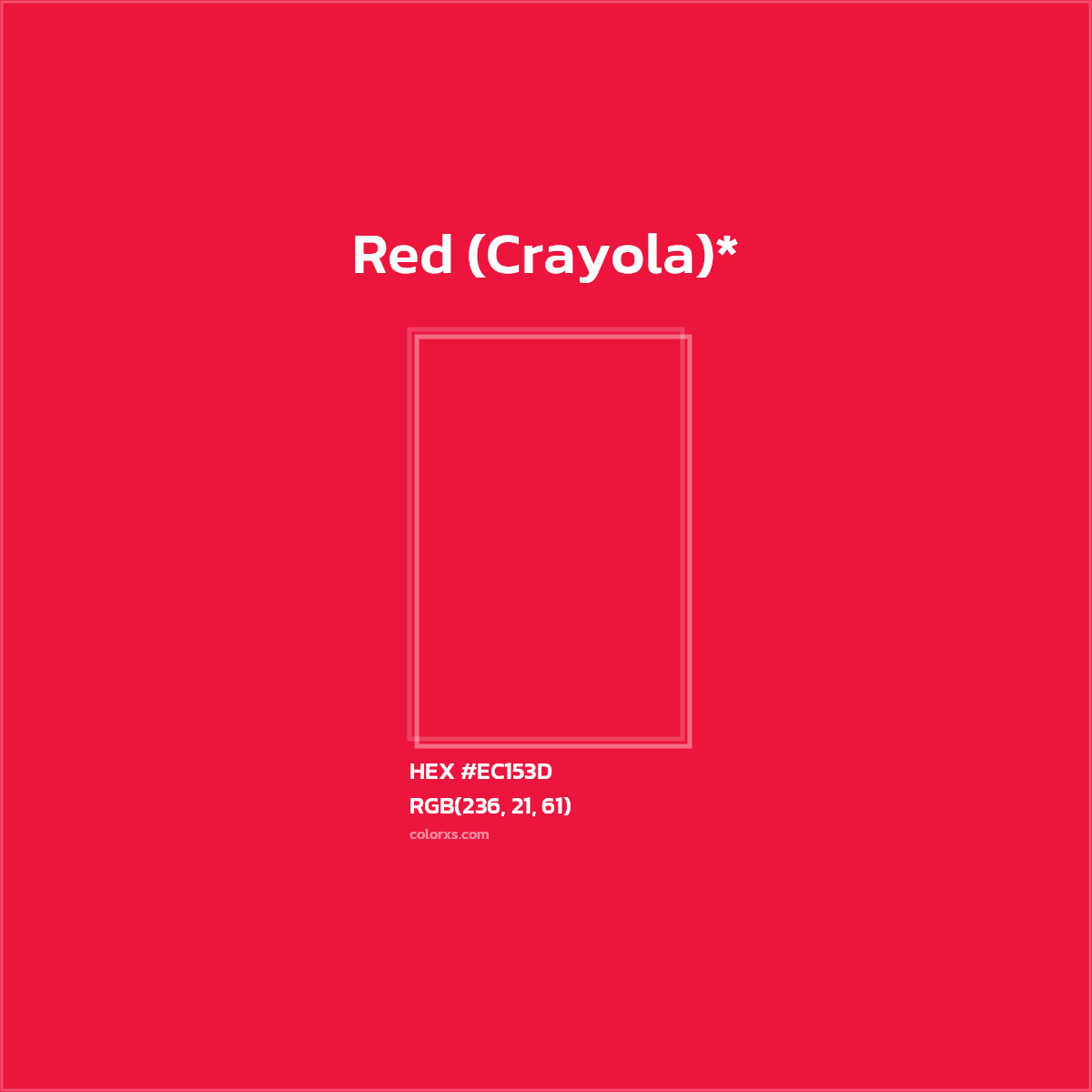 HEX #EC153D Color Name, Color Code, Palettes, Similar Paints, Images