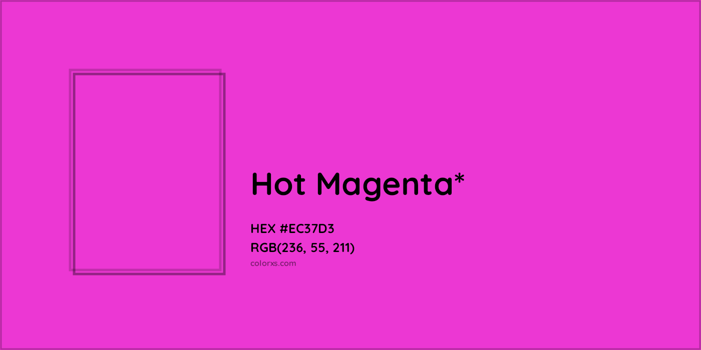 HEX #EC37D3 Color Name, Color Code, Palettes, Similar Paints, Images