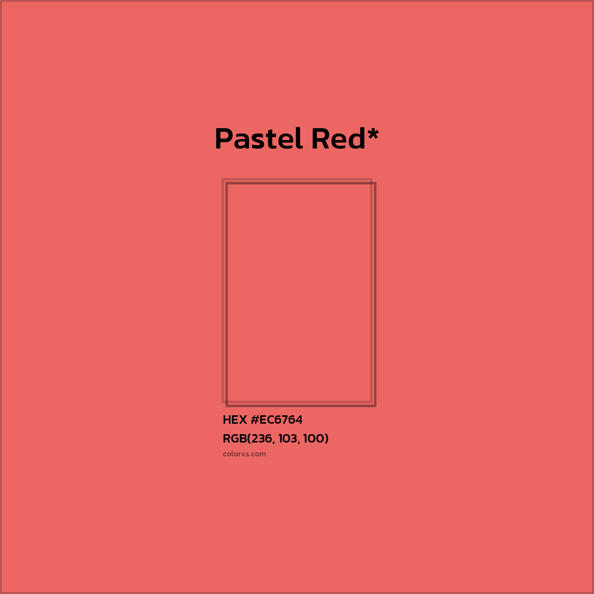 HEX #EC6764 Color Name, Color Code, Palettes, Similar Paints, Images