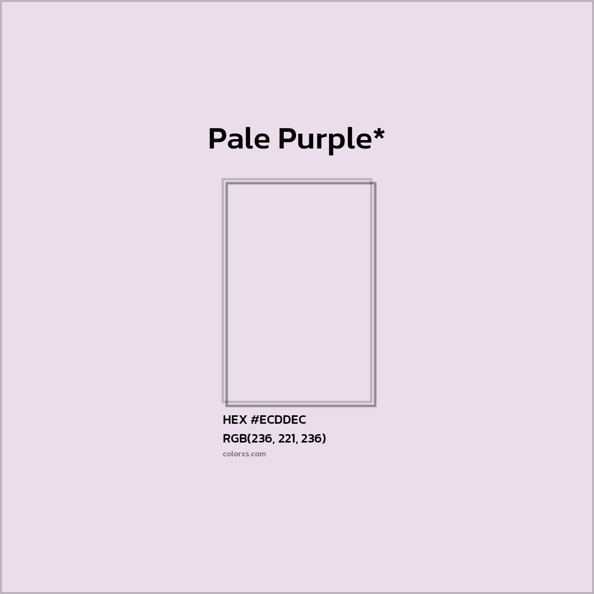 HEX #ECDDEC Color Name, Color Code, Palettes, Similar Paints, Images