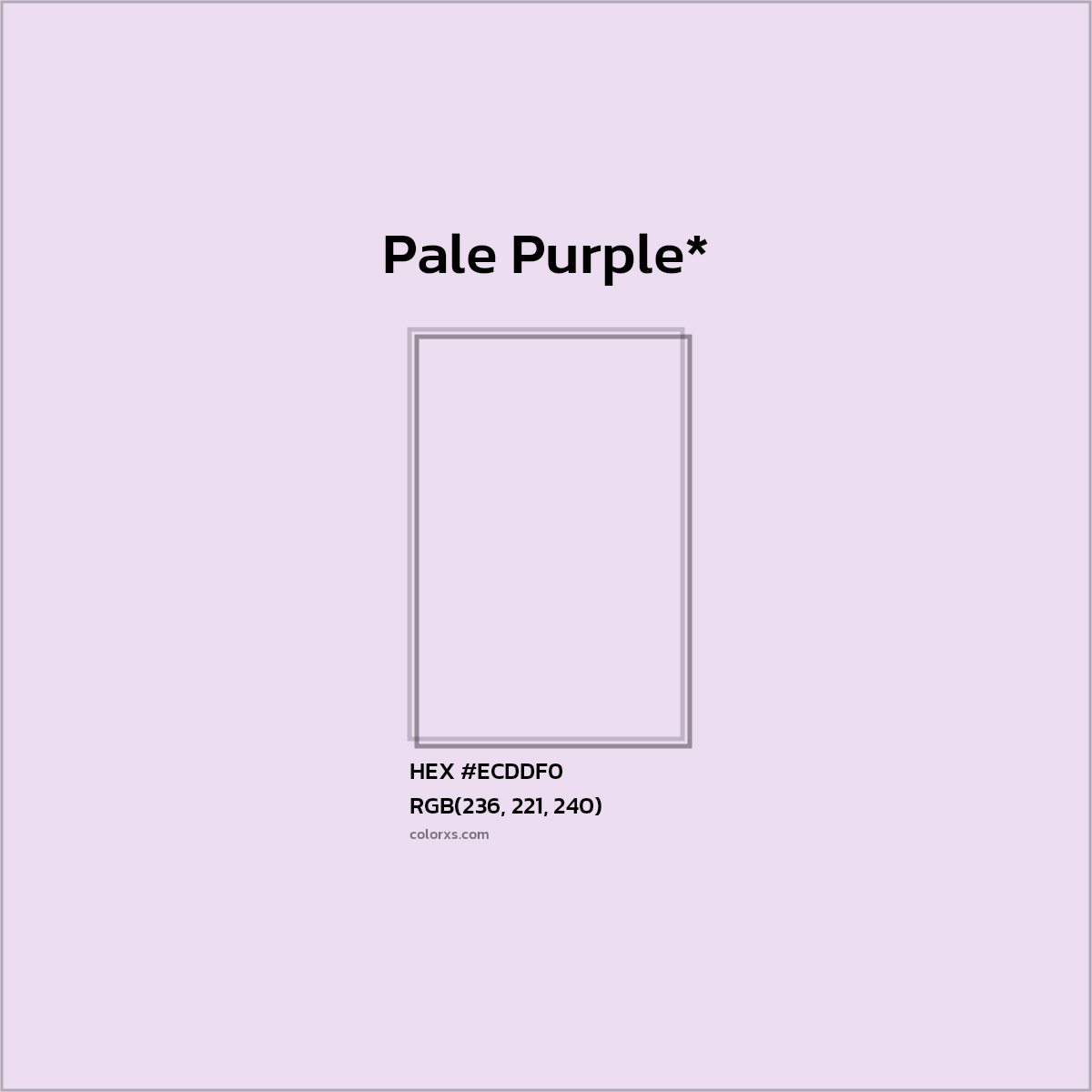 HEX #ECDDF0 Color Name, Color Code, Palettes, Similar Paints, Images