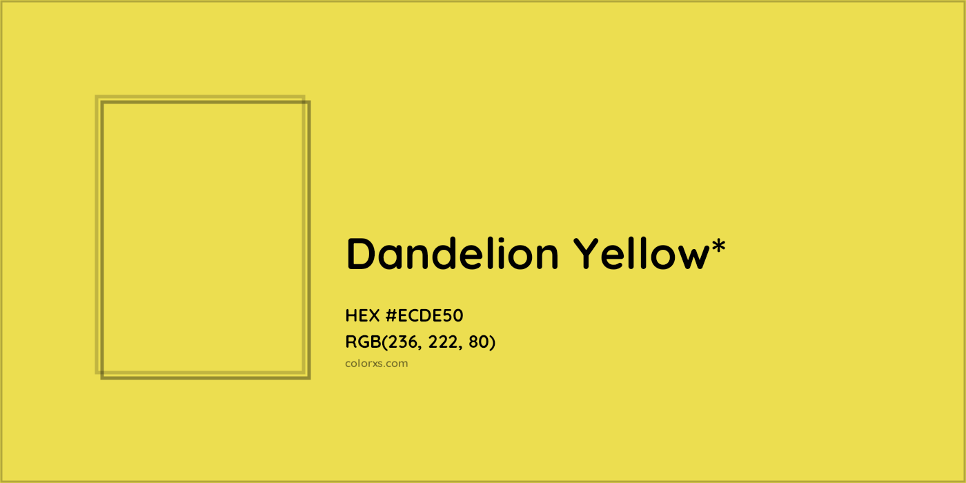 HEX #ECDE50 Color Name, Color Code, Palettes, Similar Paints, Images