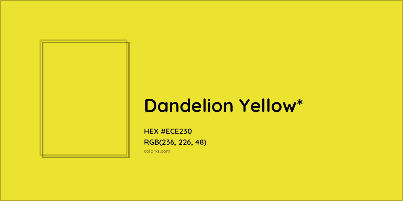 HEX #ECE230 Color Name, Color Code, Palettes, Similar Paints, Images