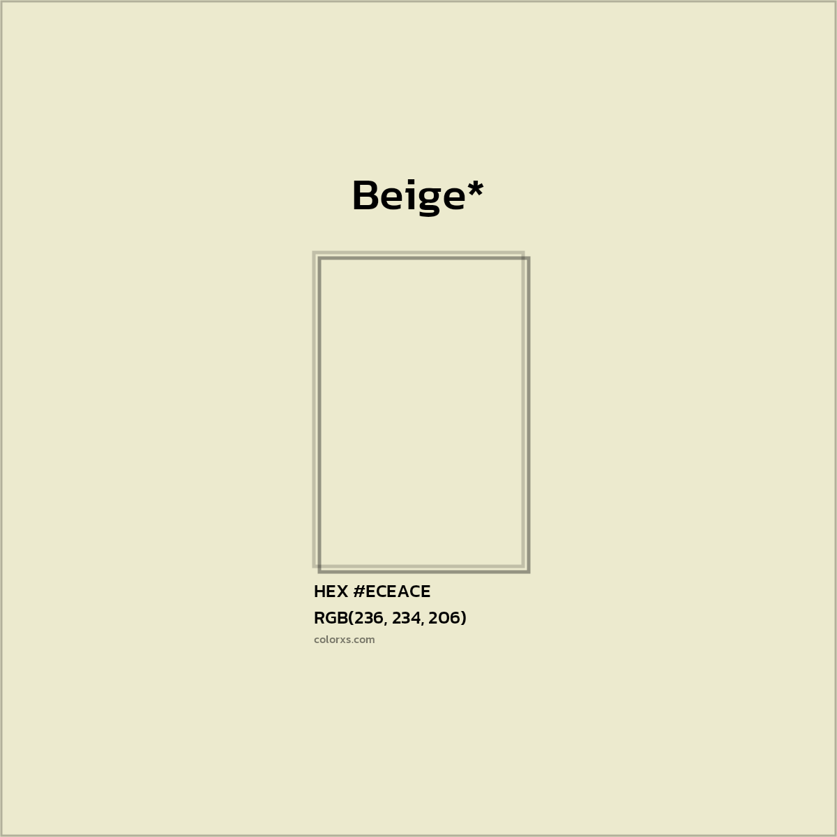 HEX #ECEACE Color Name, Color Code, Palettes, Similar Paints, Images