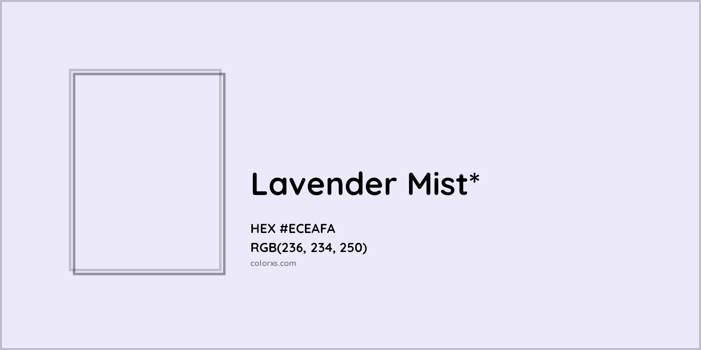 HEX #ECEAFA Color Name, Color Code, Palettes, Similar Paints, Images