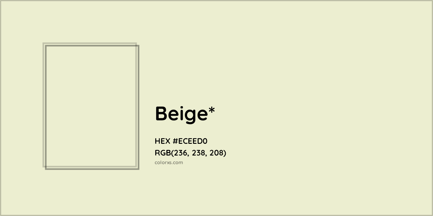 HEX #ECEED0 Color Name, Color Code, Palettes, Similar Paints, Images