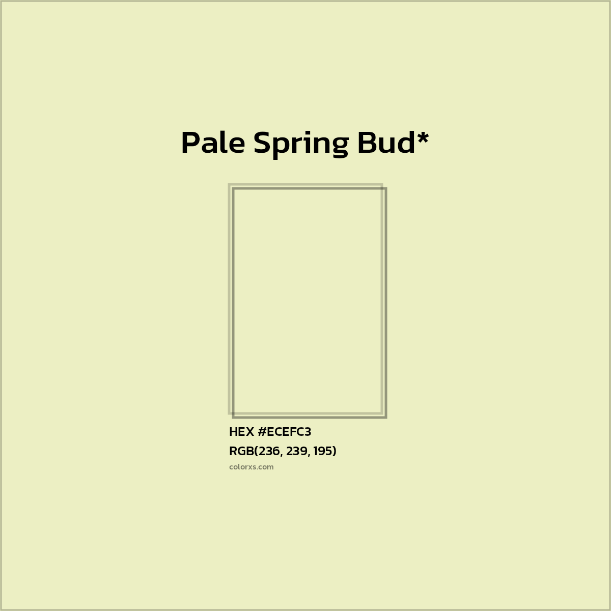 HEX #ECEFC3 Color Name, Color Code, Palettes, Similar Paints, Images