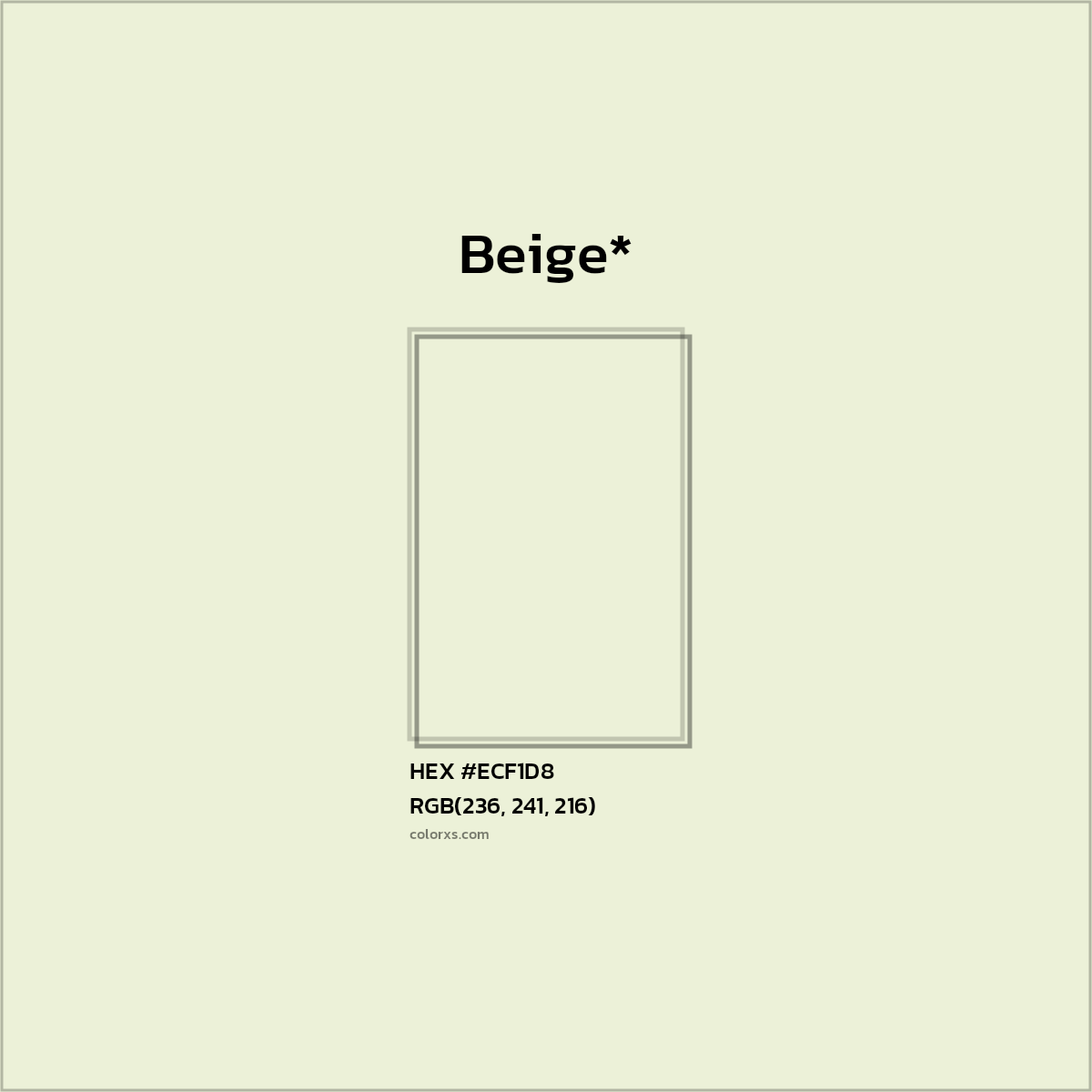 HEX #ECF1D8 Color Name, Color Code, Palettes, Similar Paints, Images