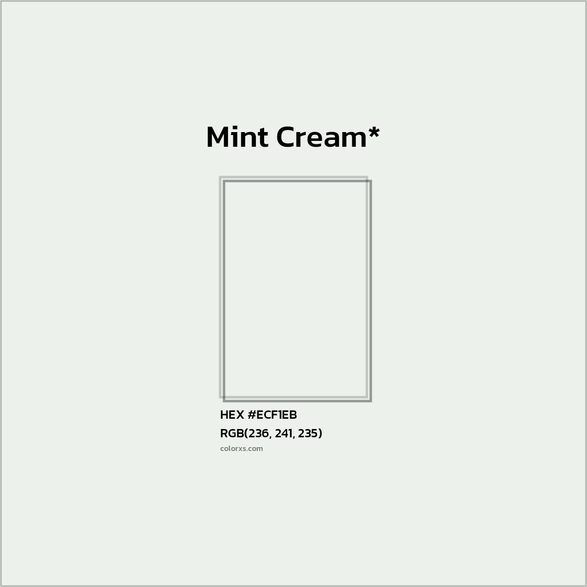 HEX #ECF1EB Color Name, Color Code, Palettes, Similar Paints, Images