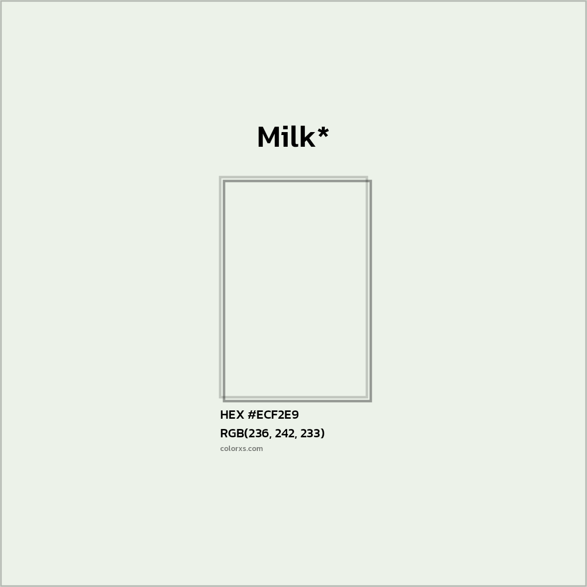 HEX #ECF2E9 Color Name, Color Code, Palettes, Similar Paints, Images