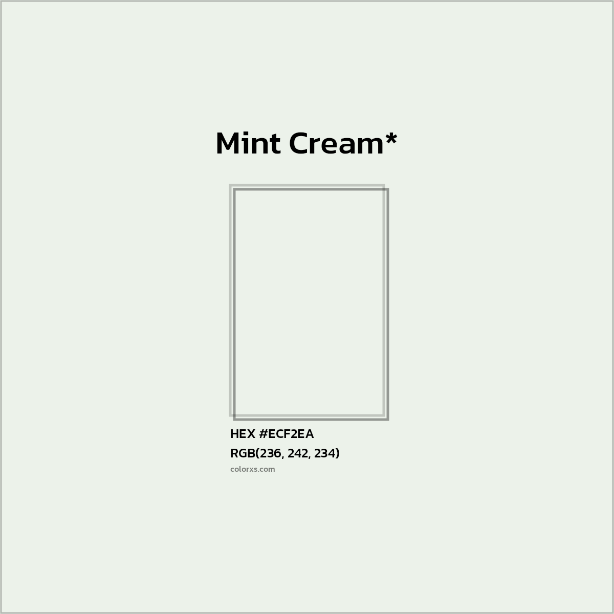 HEX #ECF2EA Color Name, Color Code, Palettes, Similar Paints, Images