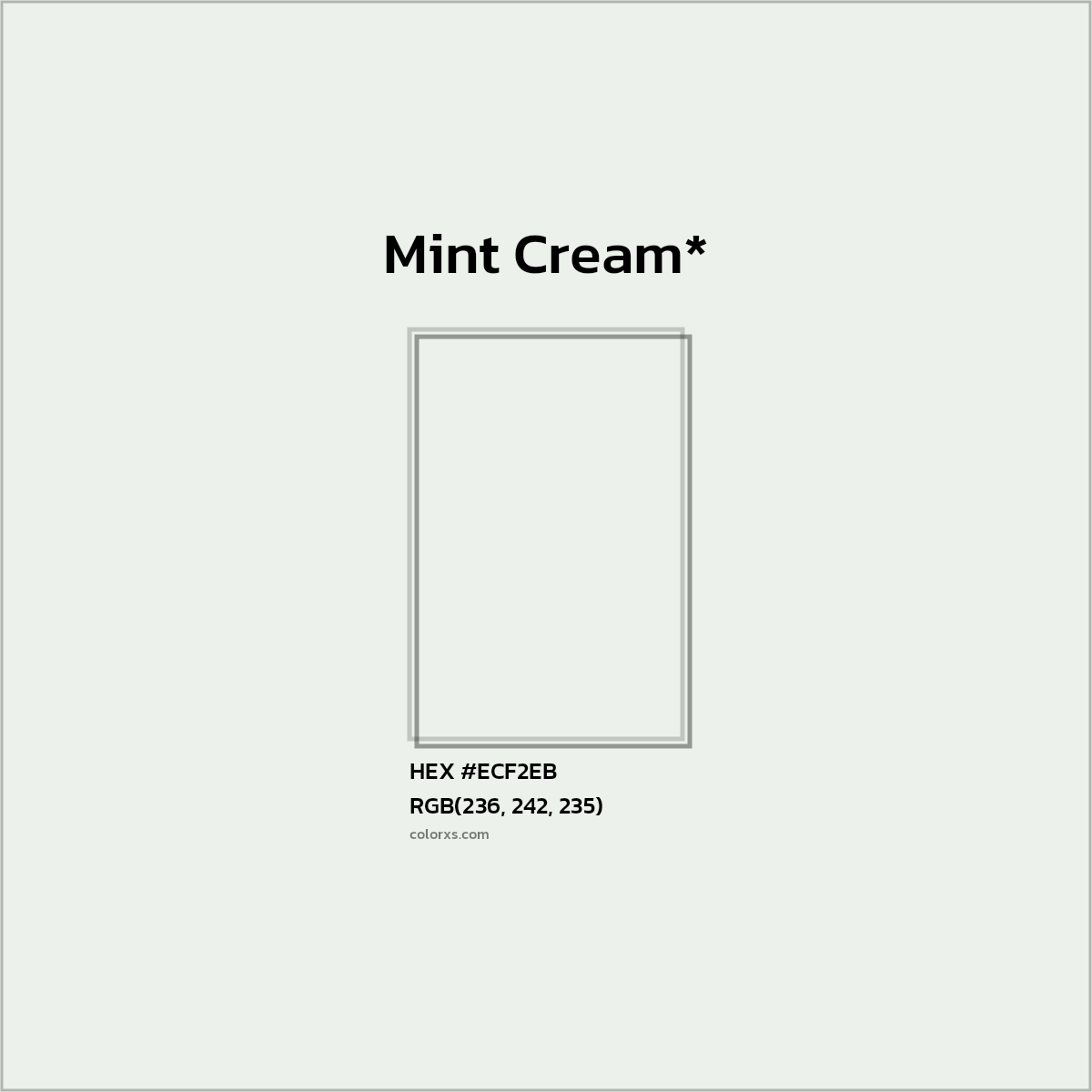 HEX #ECF2EB Color Name, Color Code, Palettes, Similar Paints, Images