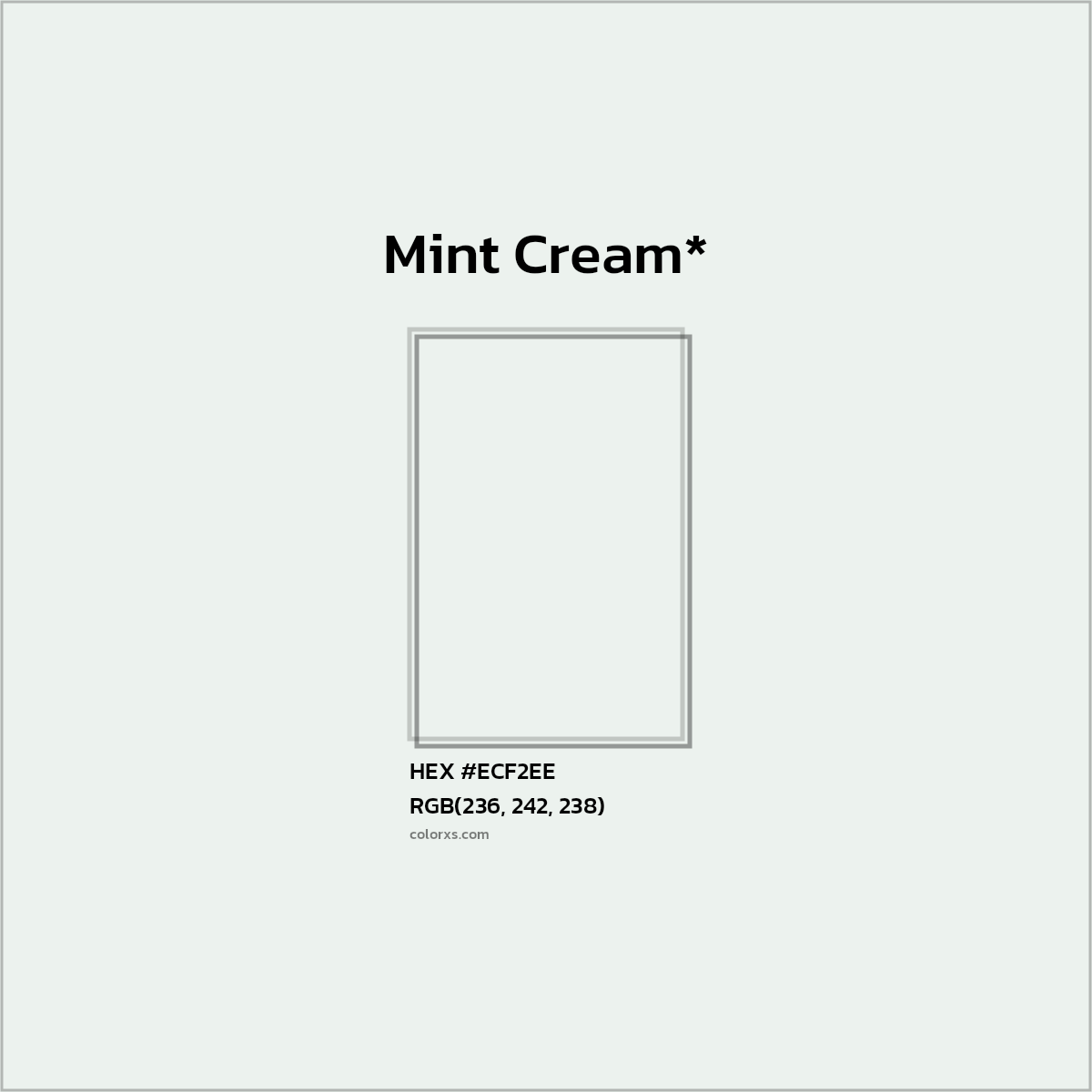 HEX #ECF2EE Color Name, Color Code, Palettes, Similar Paints, Images