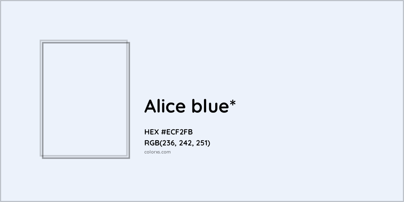 HEX #ECF2FB Color Name, Color Code, Palettes, Similar Paints, Images