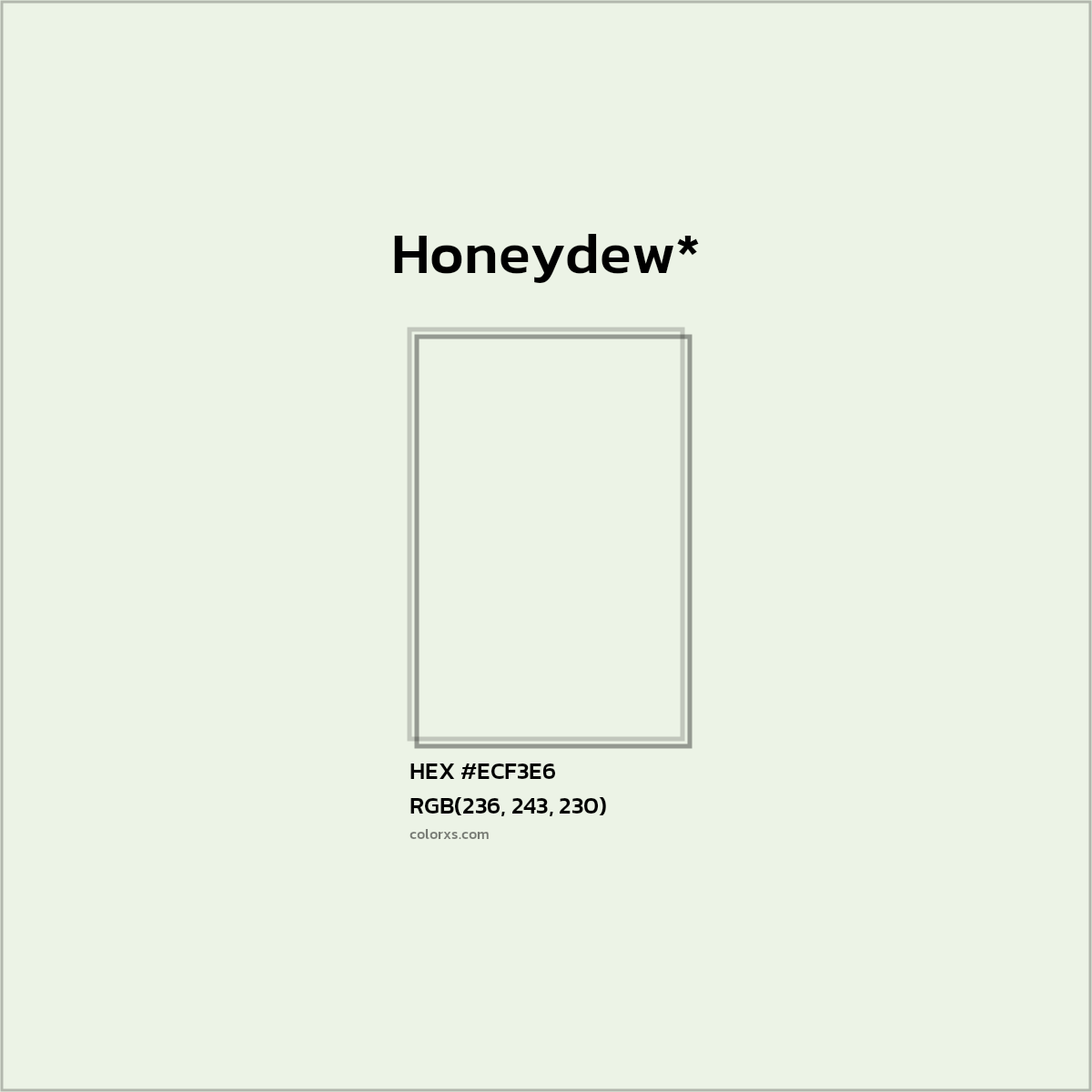 HEX #ECF3E6 Color Name, Color Code, Palettes, Similar Paints, Images