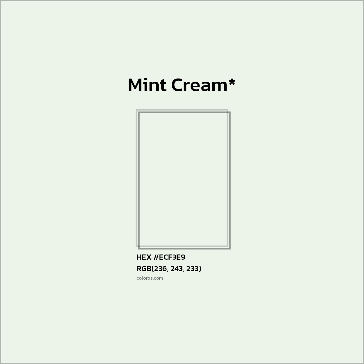 HEX #ECF3E9 Color Name, Color Code, Palettes, Similar Paints, Images