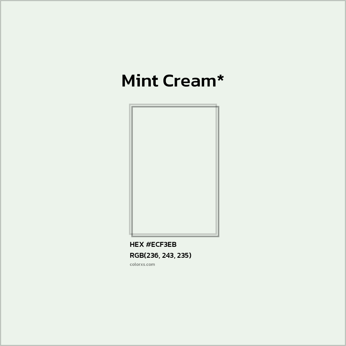 HEX #ECF3EB Color Name, Color Code, Palettes, Similar Paints, Images
