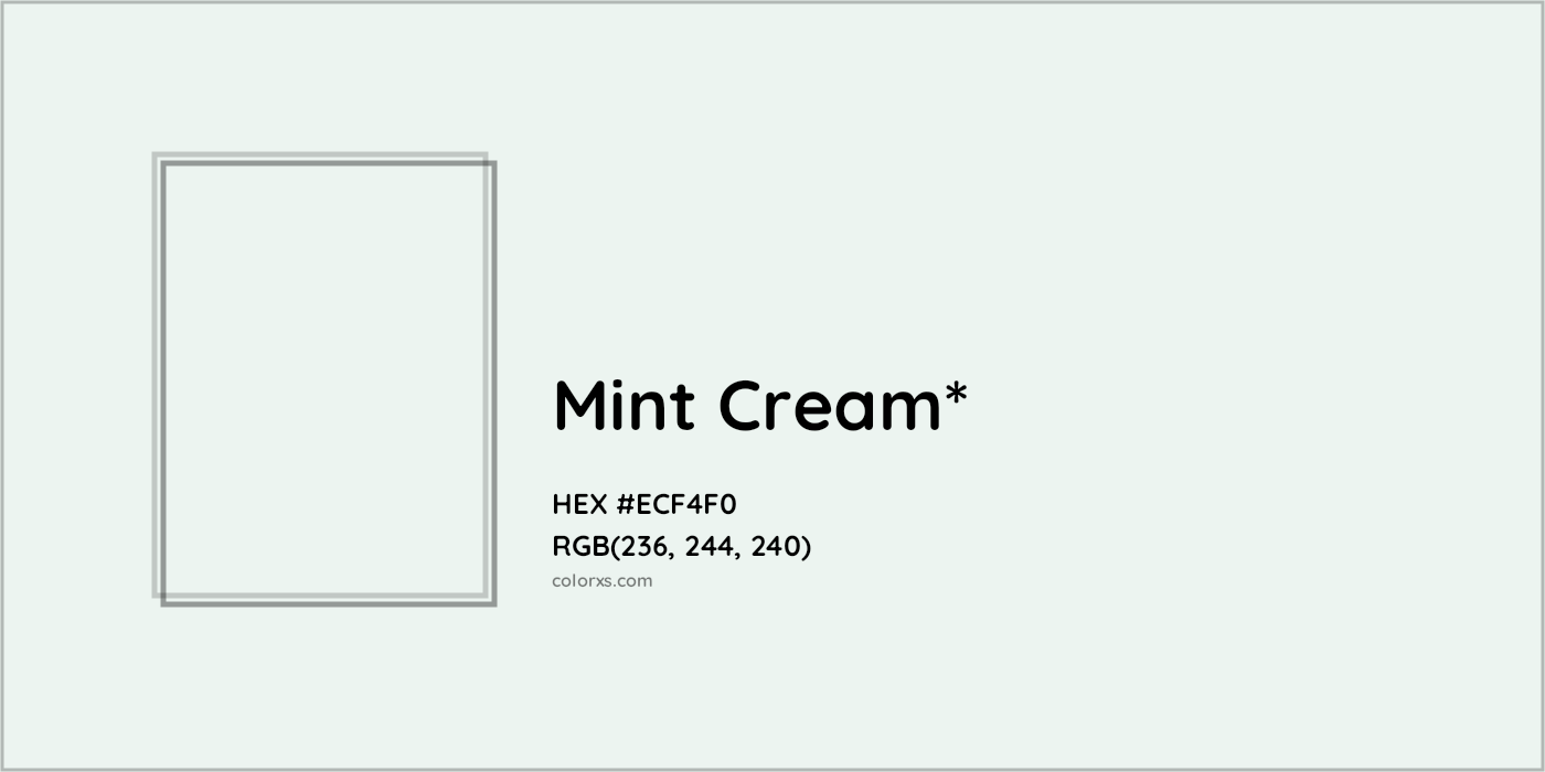 HEX #ECF4F0 Color Name, Color Code, Palettes, Similar Paints, Images