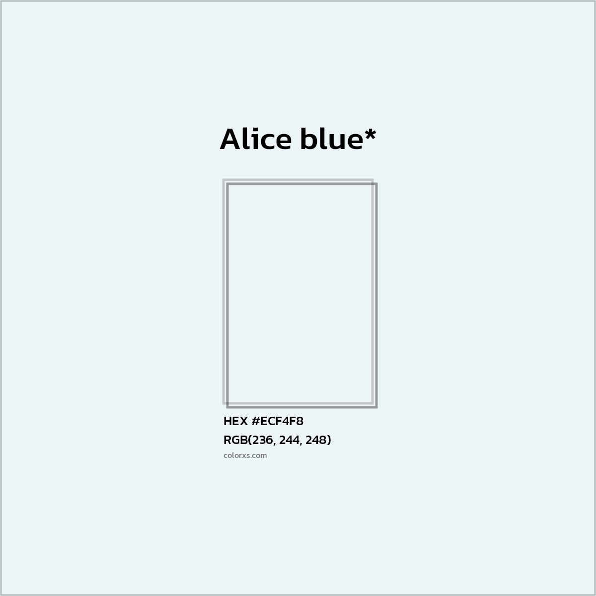 HEX #ECF4F8 Color Name, Color Code, Palettes, Similar Paints, Images