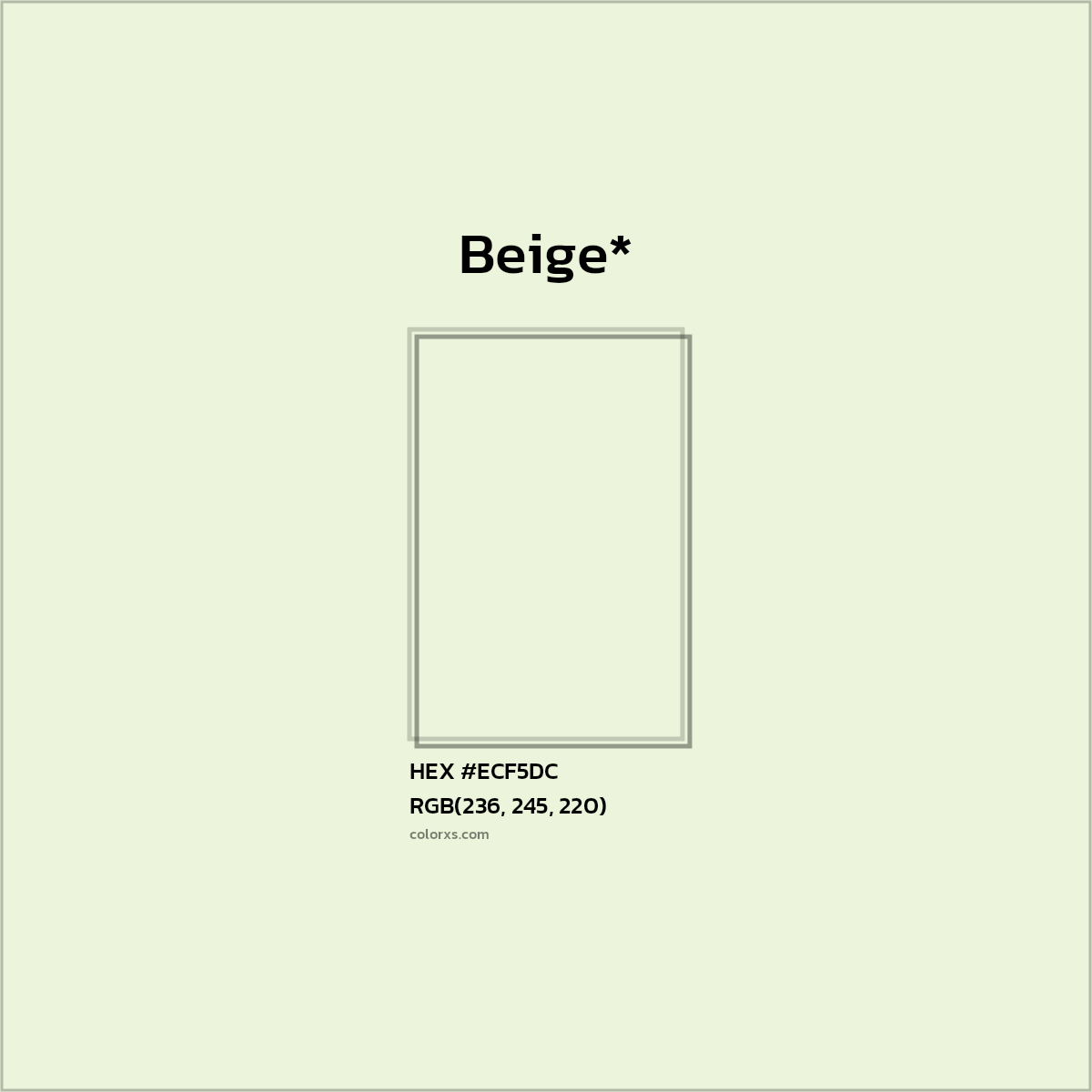 HEX #ECF5DC Color Name, Color Code, Palettes, Similar Paints, Images