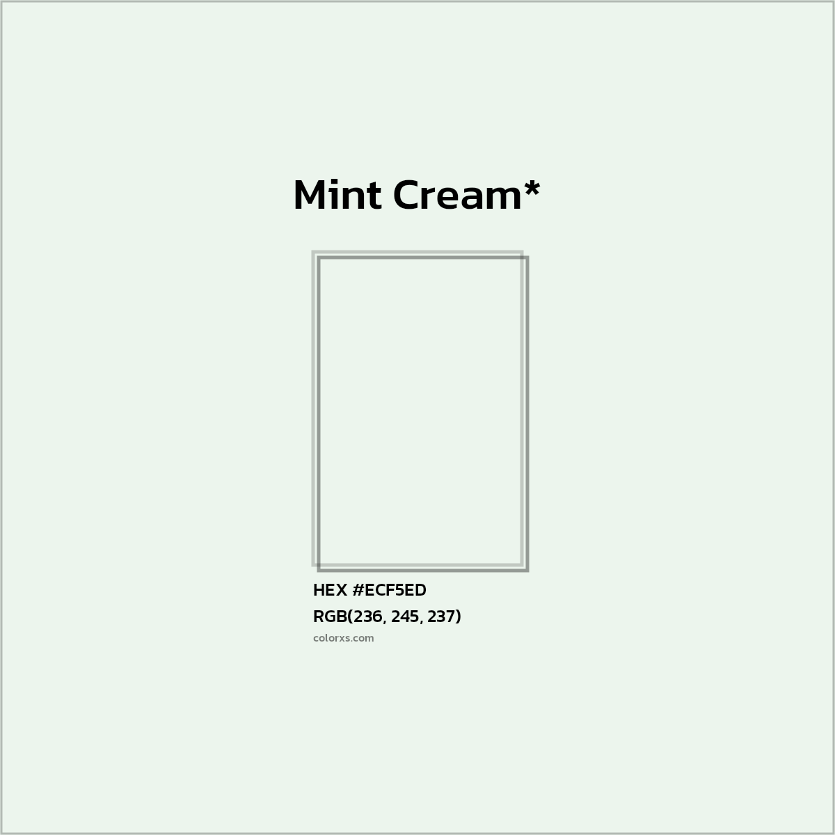 HEX #ECF5ED Color Name, Color Code, Palettes, Similar Paints, Images