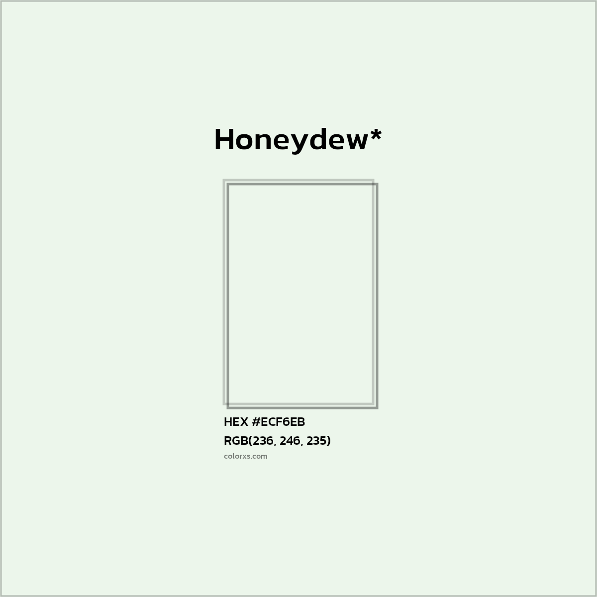 HEX #ECF6EB Color Name, Color Code, Palettes, Similar Paints, Images