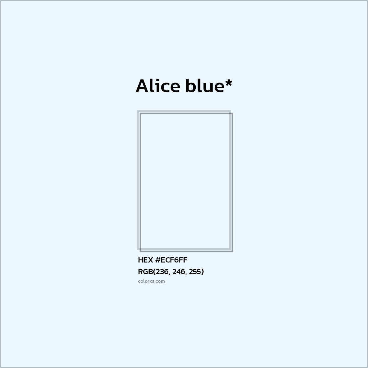 HEX #ECF6FF Color Name, Color Code, Palettes, Similar Paints, Images
