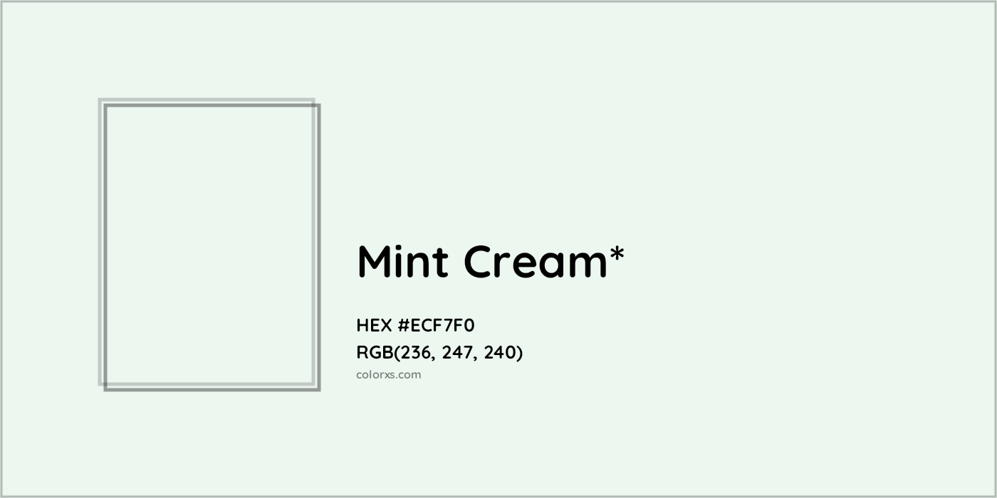 HEX #ECF7F0 Color Name, Color Code, Palettes, Similar Paints, Images