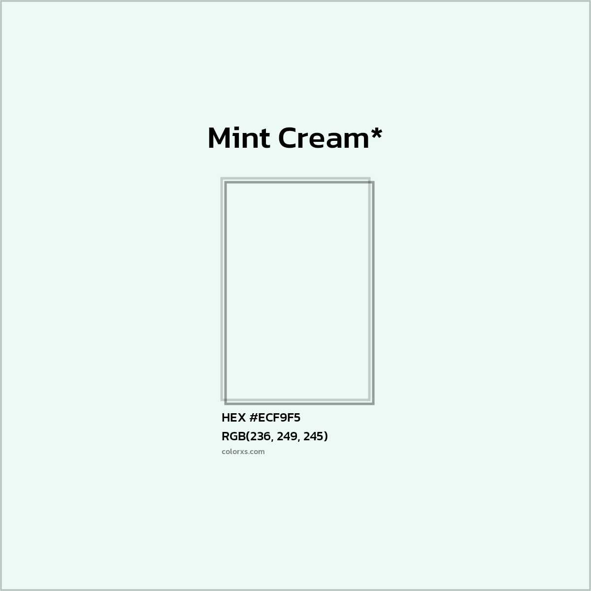 HEX #ECF9F5 Color Name, Color Code, Palettes, Similar Paints, Images