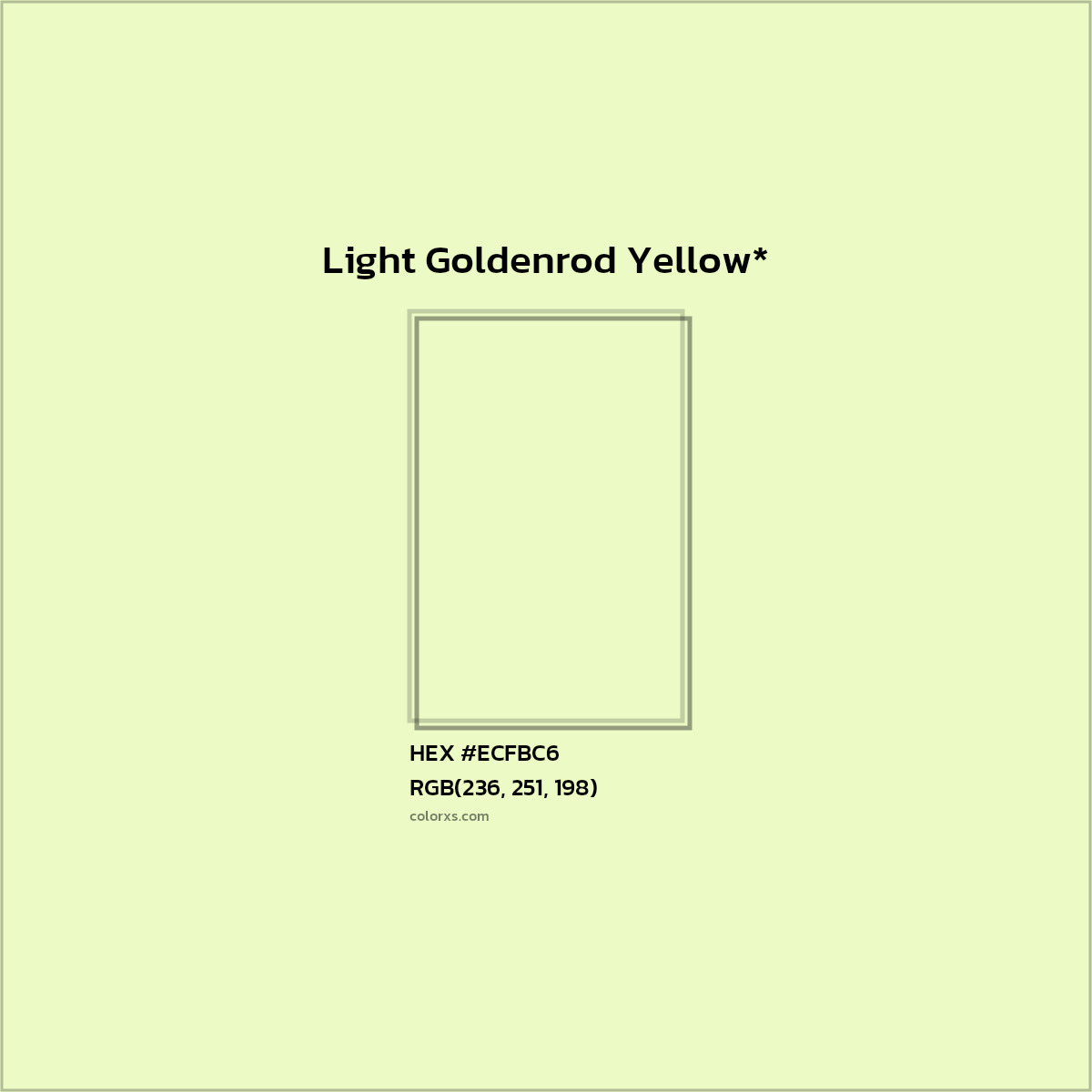 HEX #ECFBC6 Color Name, Color Code, Palettes, Similar Paints, Images