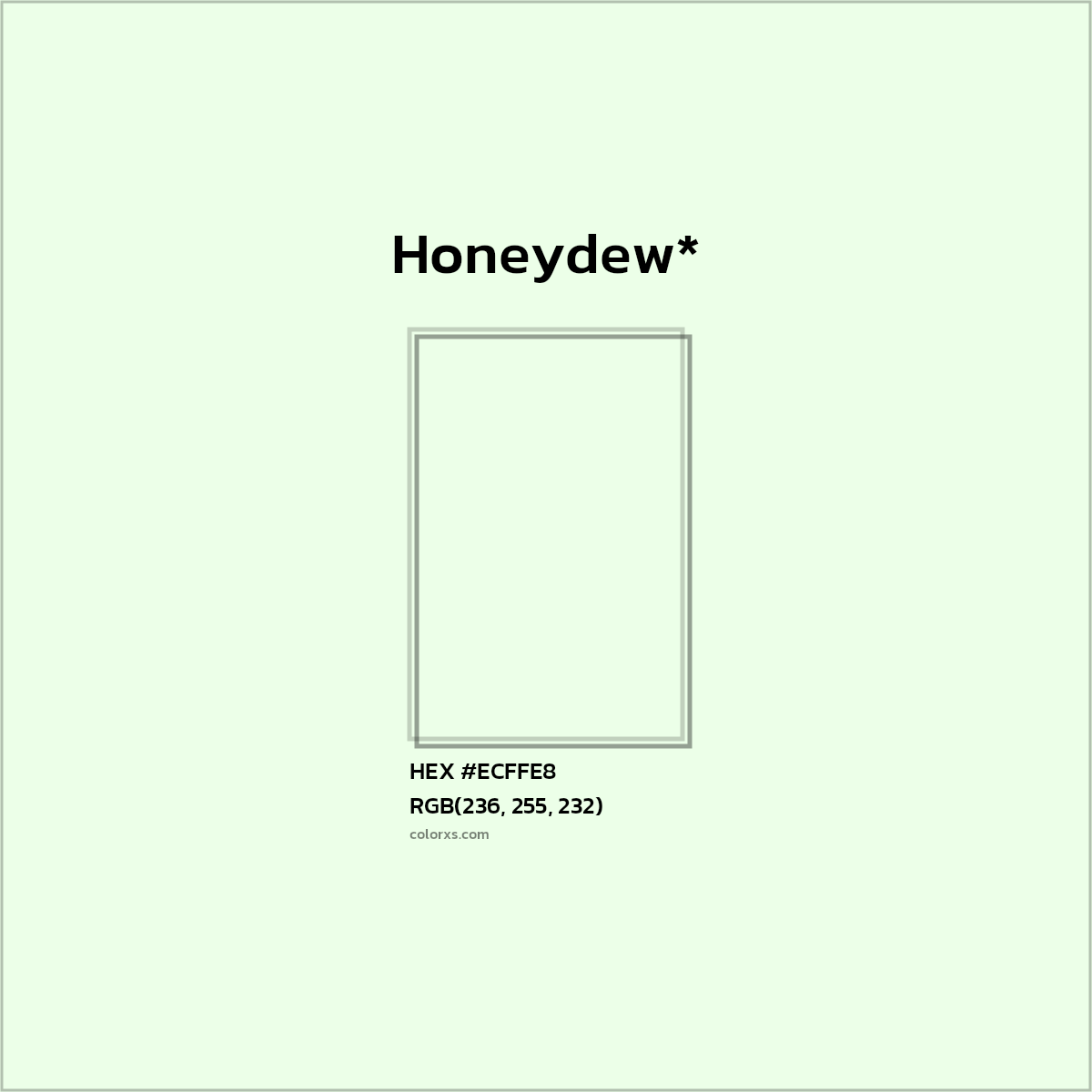 HEX #ECFFE8 Color Name, Color Code, Palettes, Similar Paints, Images