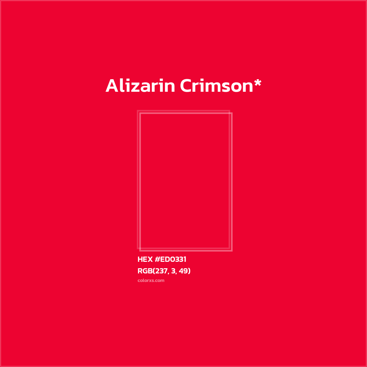 HEX #ED0331 Color Name, Color Code, Palettes, Similar Paints, Images