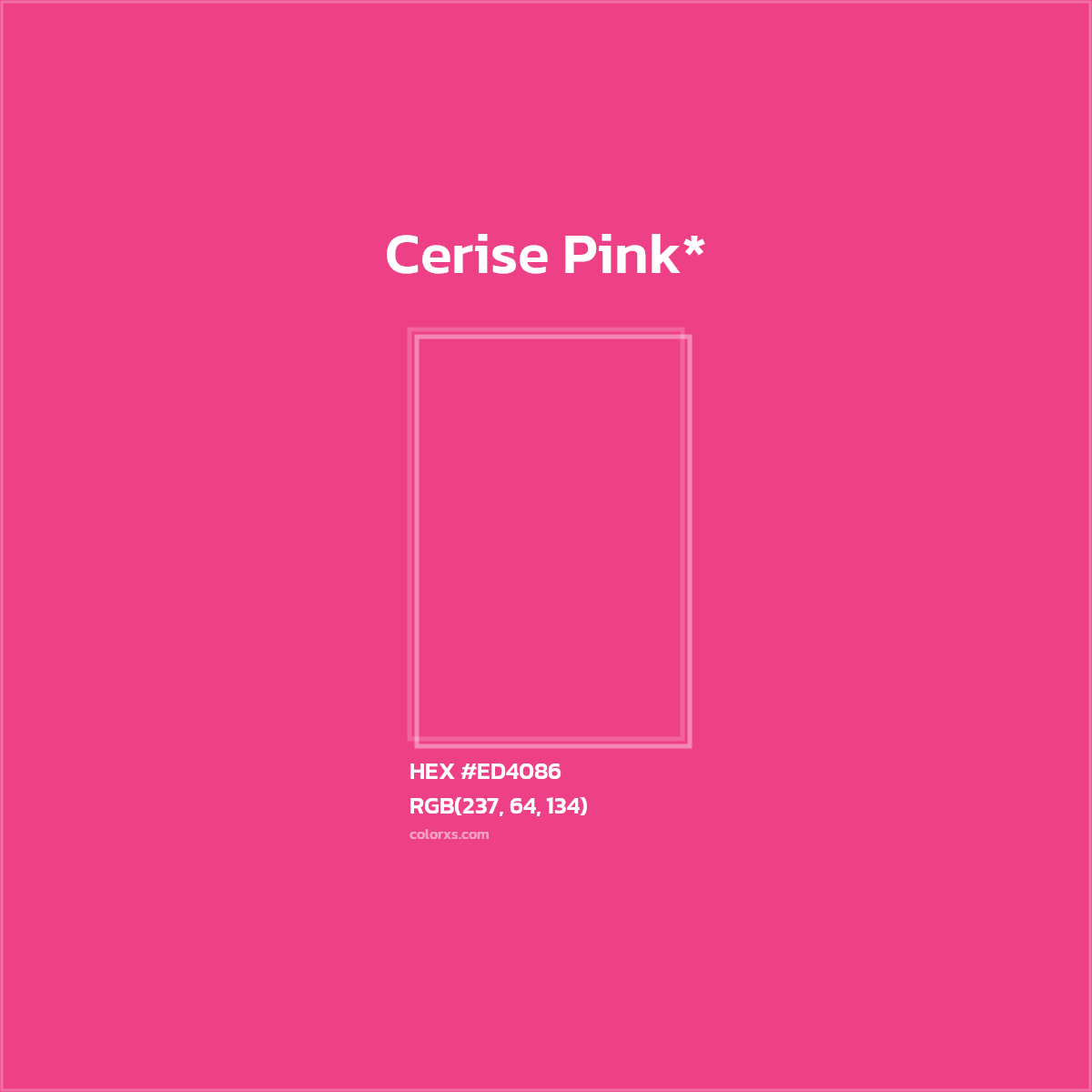 HEX #ED4086 Color Name, Color Code, Palettes, Similar Paints, Images