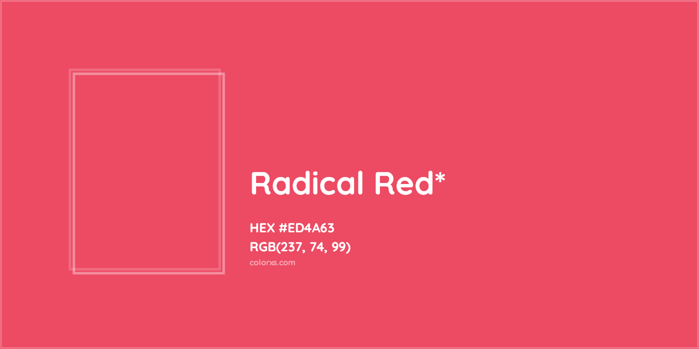 HEX #ED4A63 Color Name, Color Code, Palettes, Similar Paints, Images
