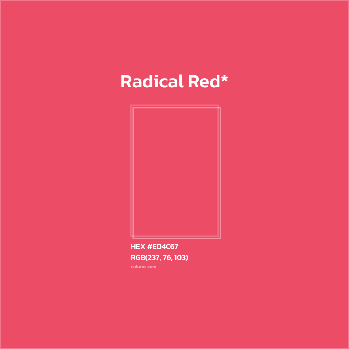 HEX #ED4C67 Color Name, Color Code, Palettes, Similar Paints, Images