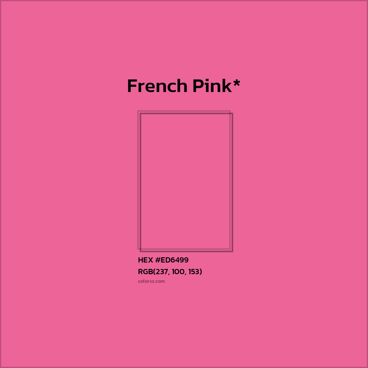 HEX #ED6499 Color Name, Color Code, Palettes, Similar Paints, Images