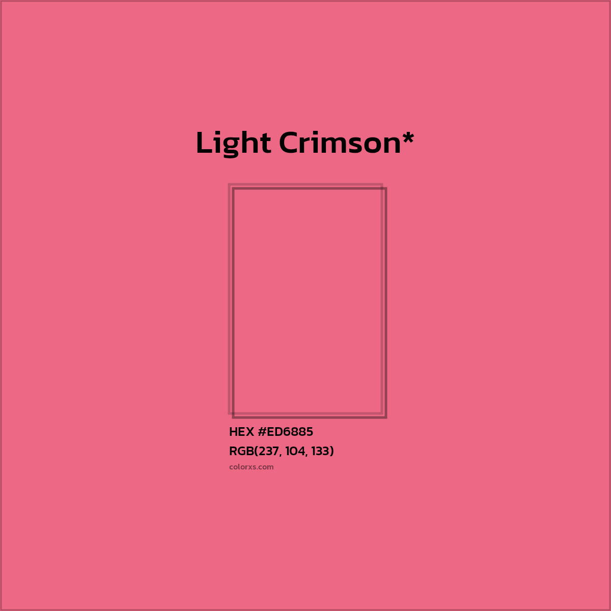 HEX #ED6885 Color Name, Color Code, Palettes, Similar Paints, Images