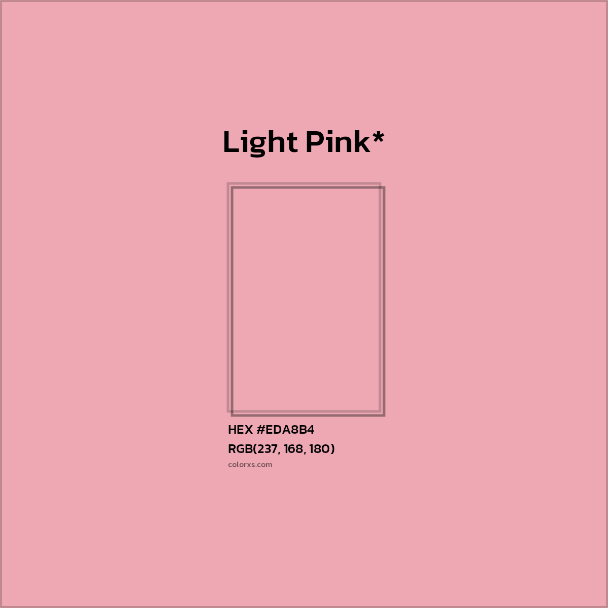HEX #EDA8B4 Color Name, Color Code, Palettes, Similar Paints, Images