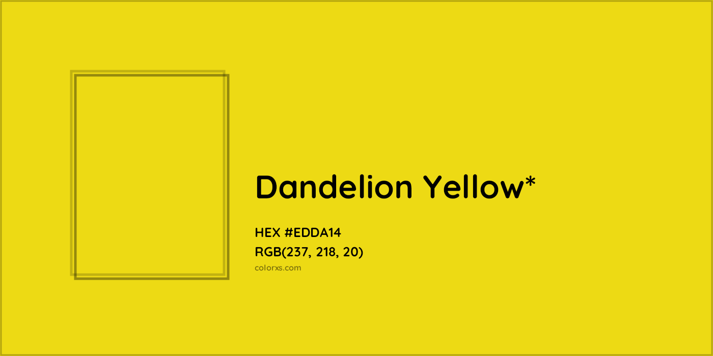 HEX #EDDA14 Color Name, Color Code, Palettes, Similar Paints, Images