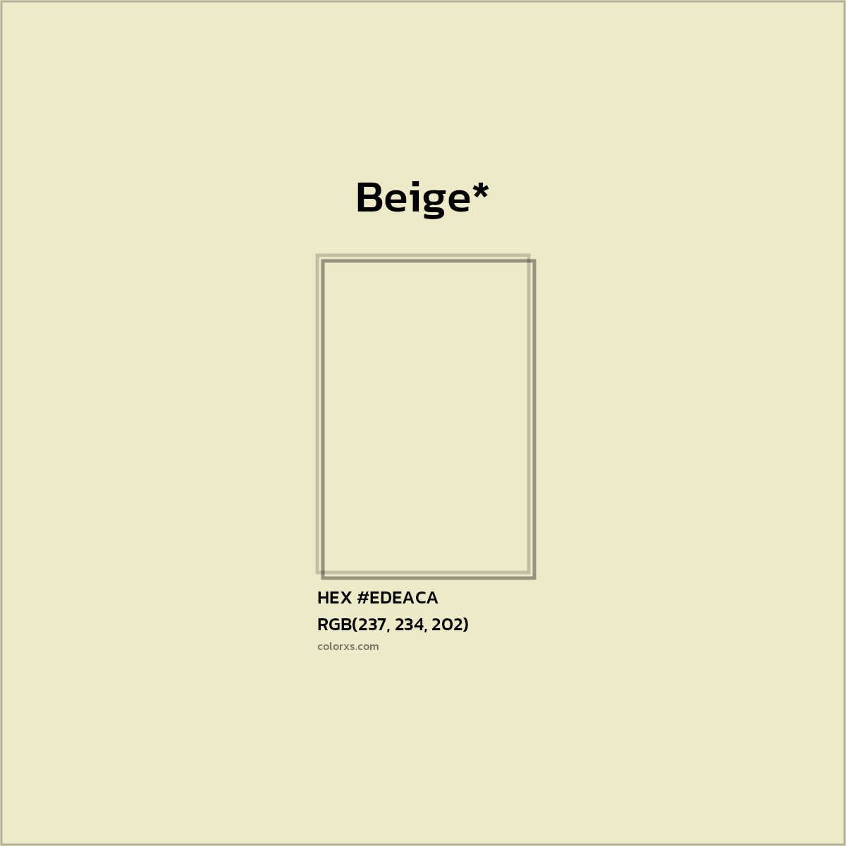 HEX #EDEACA Color Name, Color Code, Palettes, Similar Paints, Images