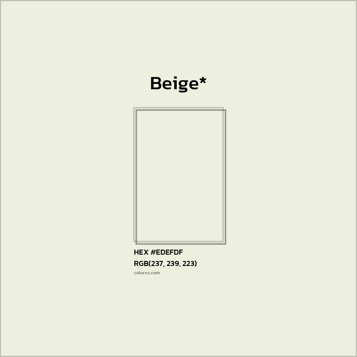 HEX #EDEFDF Color Name, Color Code, Palettes, Similar Paints, Images