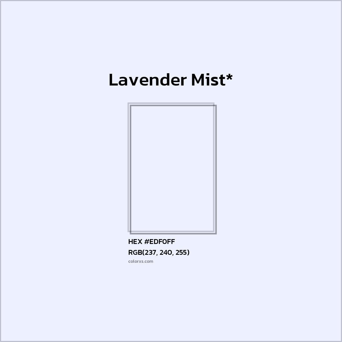 HEX #EDF0FF Color Name, Color Code, Palettes, Similar Paints, Images